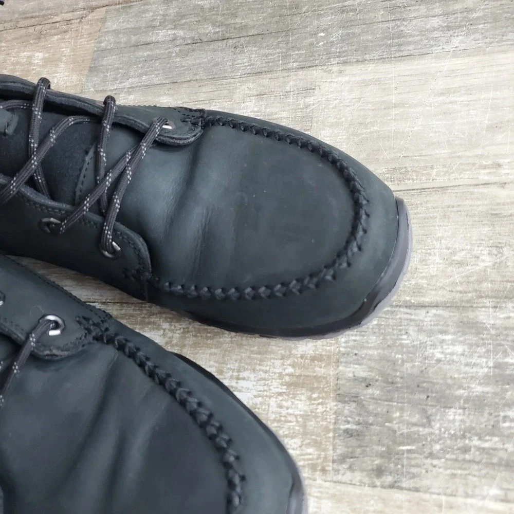 Kuru Quest Mens Hiking Boots Sz 13 M Smokestack Black Leather Lace Up Mid Top